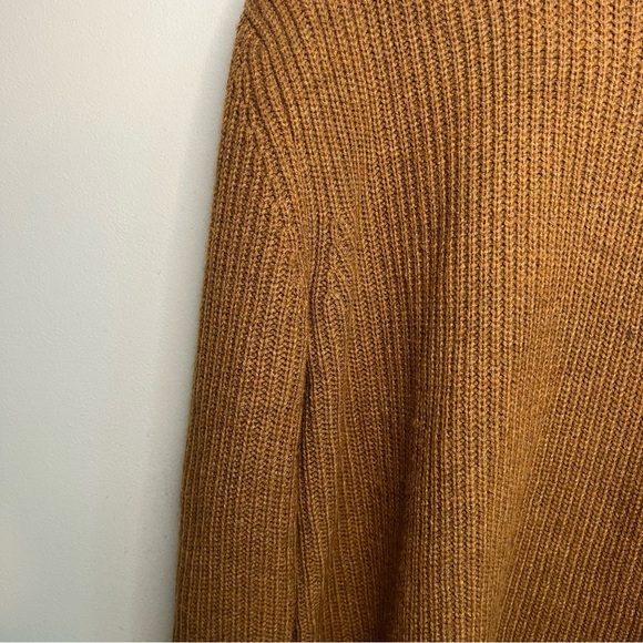 Gap Womens Wool Alpaca Blend Cable Knit Sweater Brown Sz L Mock Neck Oversized - Picture 3 of 11